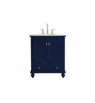 ARKA-E VF12330BL Bathroom Vanity in Blue/Gold