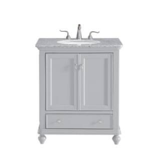 ARKA-E VF12330GR Bathroom Vanity in Light Grey/Brushed Steel