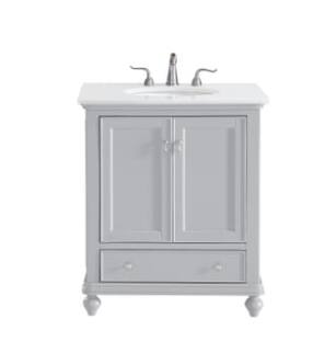 ARKA-E VF12330GR-VW Bathroom Vanity in Grey/Brushed Nickel