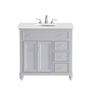 ARKA-E VF12336GR-VW Bathroom Vanity in Grey/Brushed Nickel