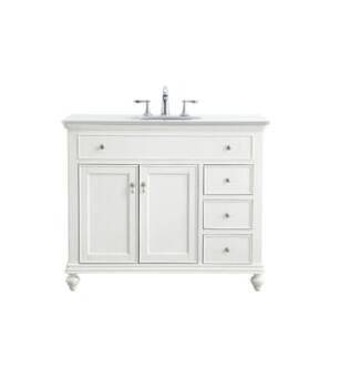 ARKA-E VF12342AW-VW Bathroom Vanity in Antique White/Brushed Nickel