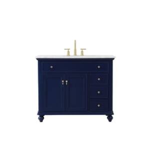 ARKA-E VF12342BL Bathroom Vanity in Blue/Gold