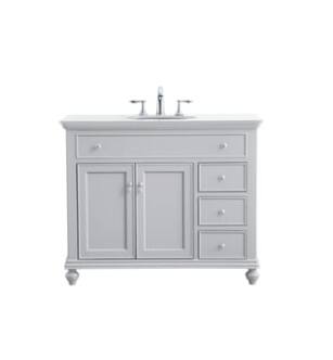 ARKA-E VF12342GR-VW Bathroom Vanity in Grey/Brushed Nickel