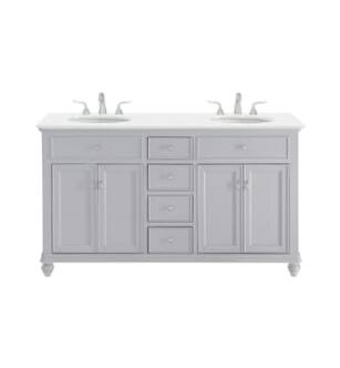 ARKA-E VF12360DGR-VW Bathroom Vanity in Grey/Brushed Nickel