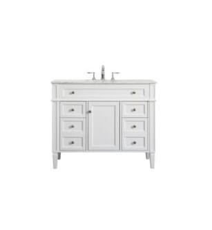 ARKA-E VF12542WH Bathroom Vanity in White/Brushed Steel