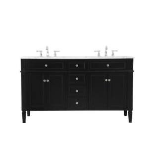 ARKA-E VF12560DBK Bathroom Vanity in Black/Brushed Nickel