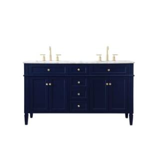 ARKA-E VF12560DBL Bathroom Vanity in Blue/Brushed Gold
