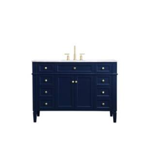 ARKA-E VF12548BL Bathroom Vanity in Blue/Brushed Gold