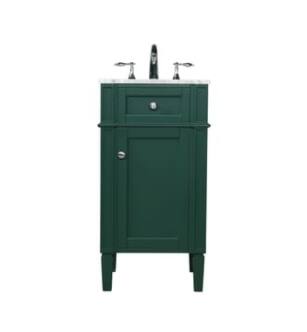 ARKA-E VF12518GN Bathroom Vanity in Green/Brushed Steel