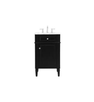 ARKA-E VF12521BK Bathroom Vanity in Black/Brushed Steel