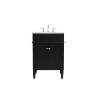 ARKA-E VF12524BK Bathroom Vanity in Black/Brushed Nickel