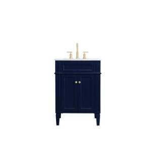 ARKA-E VF12524BL Bathroom Vanity in Blue/Brushed Gold