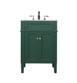 ARKA-E VF12524GN Bathroom Vanity in Green/Brushed Steel