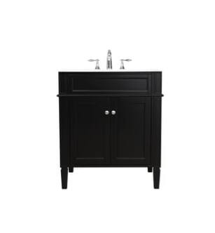 ARKA-E VF12530BK Bathroom Vanity in Black/Brushed Nickel