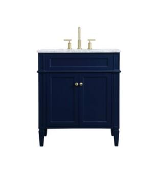 ARKA-E VF12530BL Bathroom Vanity in Blue/Brushed Gold
