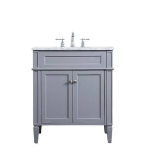 ARKA-E VF12530GR Bathroom Vanity in Grey/Brushed Steel