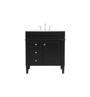 ARKA-E VF12532BK Bathroom Vanity in Black/Brushed Nickel