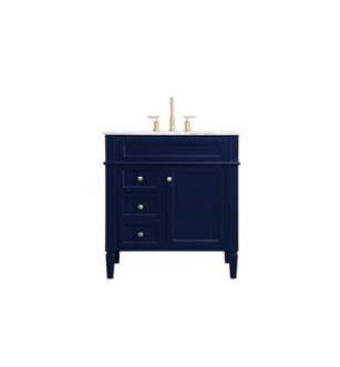 ARKA-E VF12532BL Bathroom Vanity in Blue/Brushed Gold