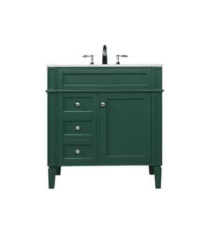 ARKA-E VF12532GN Bathroom Vanity in Green/Brushed Steel