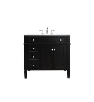 ARKA-E VF12536BK Bathroom Vanity in Black/Brushed Nickel
