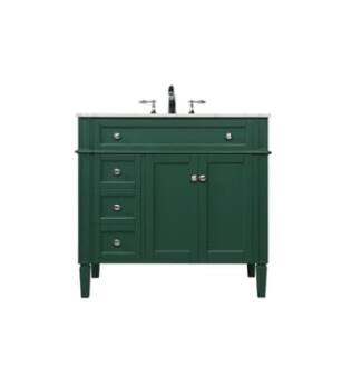 ARKA-E VF12536GN Bathroom Vanity in Green/Brushed Steel