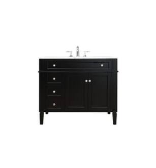 ARKA-E VF12540BK Bathroom Vanity in Black/Brushed Nickel