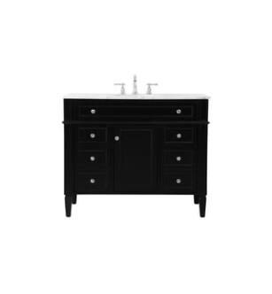 ARKA-E VF12542BK Bathroom Vanity in Black/Brushed Steel