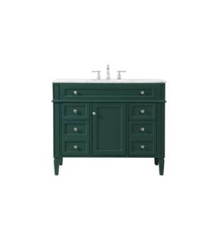 ARKA-E VF12542GN Bathroom Vanity in Green/Brushed Steel