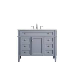 ARKA-E VF12542GR Bathroom Vanity in Grey/Brushed Steel