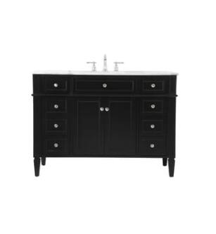 ARKA-E VF12548BK Bathroom Vanity in Black/Brushed Nickel