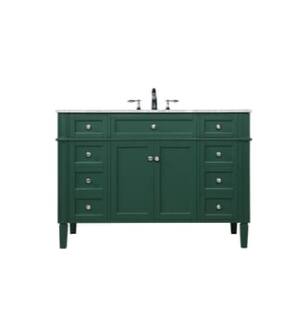 ARKA-E VF12548GN Bathroom Vanity in Green/Brushed Steel