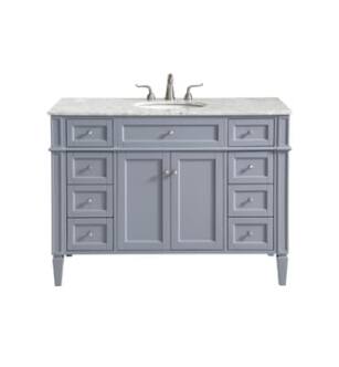 ARKA-E VF12548GR Bathroom Vanity in Grey/Chrome