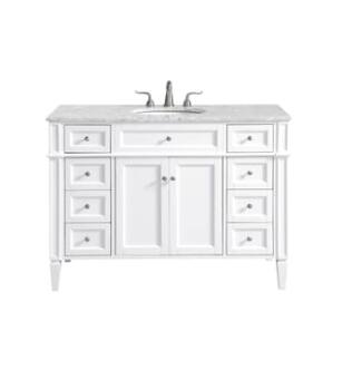 ARKA-E VF12548WH Bathroom Vanity in White/Chrome