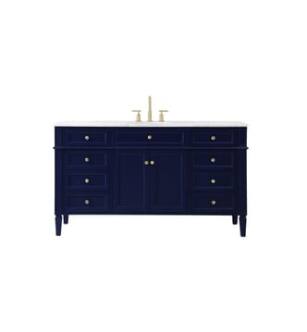 ARKA-E VF12560BL Bathroom Vanity in Blue/Brushed Gold