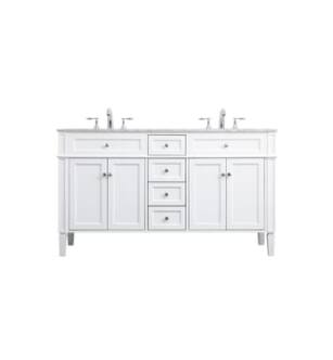 ARKA-E VF12560DWH Bathroom Vanity in White/Chrome