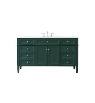 ARKA-E VF12560GN Bathroom Vanity in Green/Brushed Steel