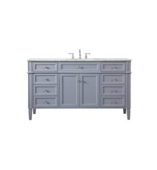 ARKA-E VF12560GR Bathroom Vanity in Grey/Brushed Steel