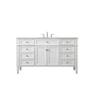 ARKA-E VF12560WH Bathroom Vanity in White/Brushed Steel