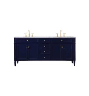 ARKA-E VF12572DBL Bathroom Vanity in Blue/Brushed Gold