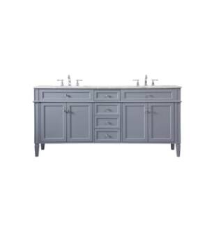 ARKA-E VF12572DGR Bathroom Vanity in Grey/Brushed Steel