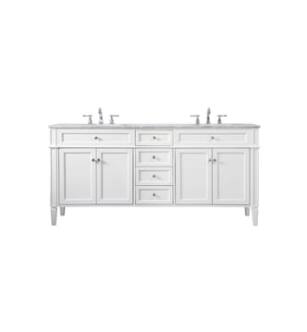 ARKA-E VF12572DWH Bathroom Vanity in White/Brushed Steel