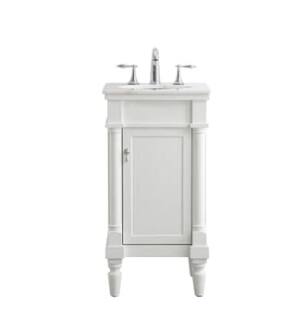 ARKA-E VF13018AW Bathroom Vanity in Antique White/Brushed Steel