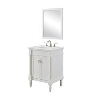 ARKA-E VF13024AW-VW Bathroom Vanity in Antique White/Brushed Nickel