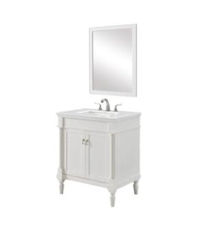 ARKA-E VF13030AW-VW Bathroom Vanity in Antique White/Brushed Nickel