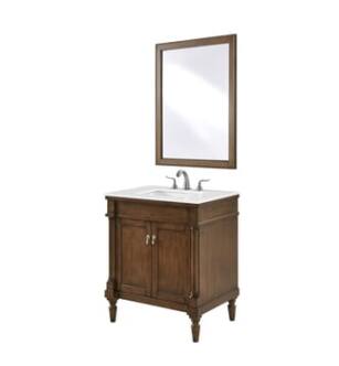 ARKA-E VF13030WT-VW Bathroom Vanity in Walnut/Brushed Nickel