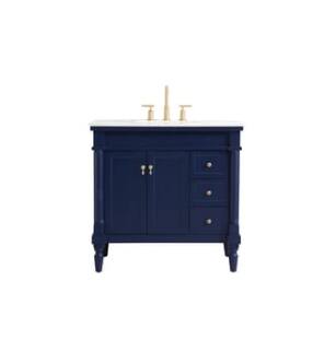 ARKA-E VF13036BL Bathroom Vanity in Blue/Gold