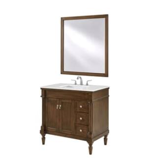 ARKA-E VF13036WT-VW Bathroom Vanity in Walnut/Brushed Nickel