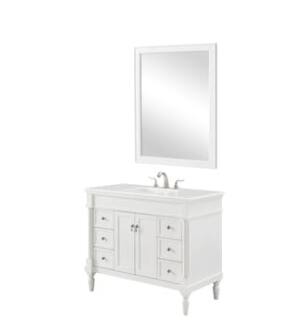 ARKA-E VF13042AW-VW Bathroom Vanity in Antique White/Brushed Nickel