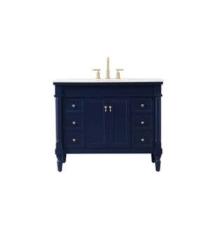 ARKA-E VF13042BL Bathroom Vanity in Blue/Gold
