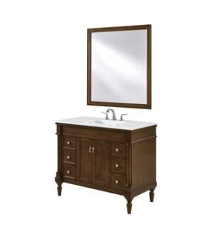 ARKA-E VF13042WT-VW Bathroom Vanity in Walnut/Brushed Nickel